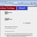 Kündigung Word Vorlage Inspiration Vorlage Word Kündigung Kfz Versicherung
