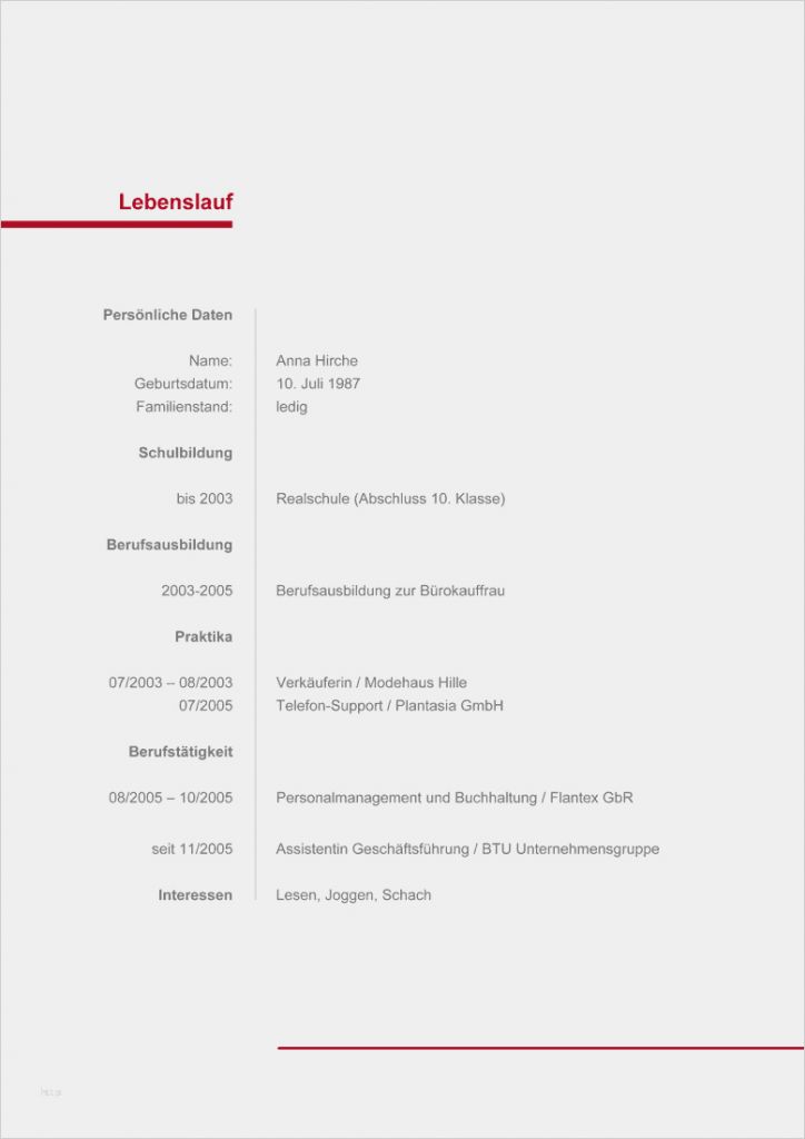 Kurzbewerbung Lebenslauf Vorlage Wunderbar 100 X Vorlage Kurzbewerbung Zum Download