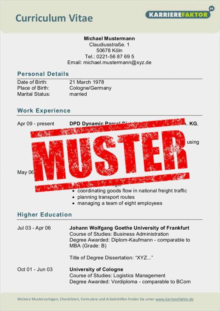 Lebenslauf Auf Englisch Vorlage Erstaunlich Englischer Lebenslauf