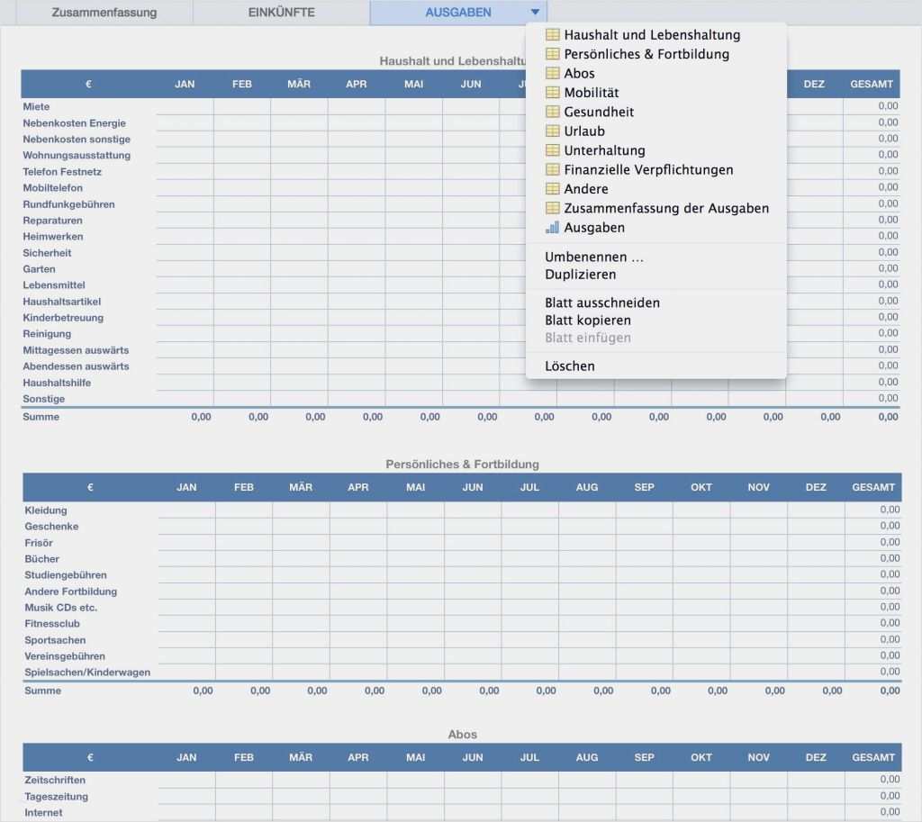 Lebenslauf Vorlage Ohne Registrierung Beste Schön Monatliche Ausgaben Tabelle Vorlage
