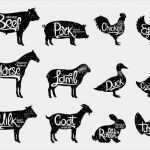 Lebensmittel Etiketten Vorlagen Fabelhaft Bauernhof Tiere Silhouetten Sammlung Metzgerei Etiketten