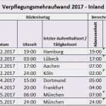 Lohnabrechnung Vorlage 2017 Neu Verpflegungsmehraufwand 2017 Inland