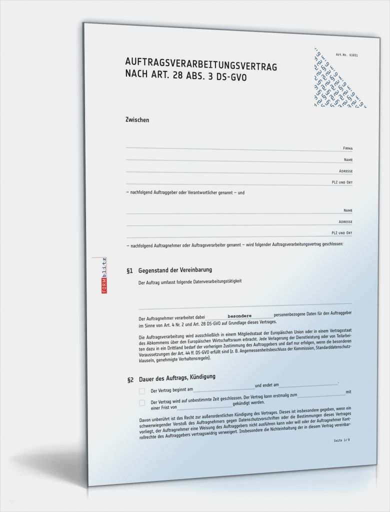 Löschkonzept Dsgvo Vorlage Schön Auftragsverarbeitungsvertrag Muster Zum Download