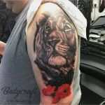 Löwe Tattoo Vorlage Angenehm Tattoovorlage Loewe Mit Mohnblumen