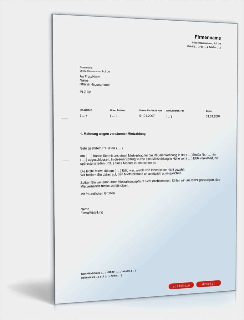 Mahnung Betriebskosten Vorlage Elegant Mahnung Wegen Mietrückstand Muster Vorlage Zum Download