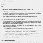 Maklervertrag Vermietung Vorlage Fabelhaft Maklervertrag Muster Zum Download