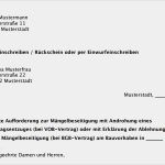 Mängelrüge Vorlage Vob Inspiration Vorlage Zum Downloaden Zweite Aufforderung Zur