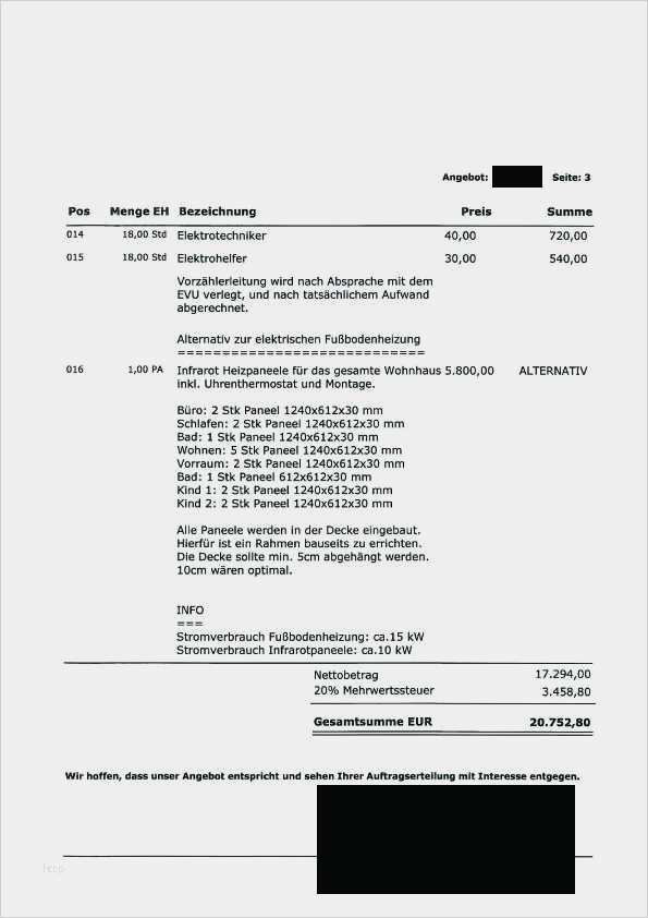 Materialliste Elektroinstallation Vorlage Angenehm Elektro Angebot
