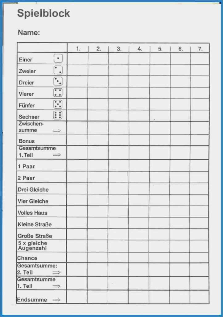 Materialliste Vorlage Excel Angenehm 6 Kniffel Vorlage Business