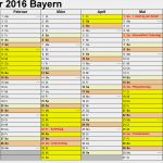 Medienkonzept Vorlage Bayern Elegant Kalender 2016 Bayern Ferien Feiertage Excel Vorlagen