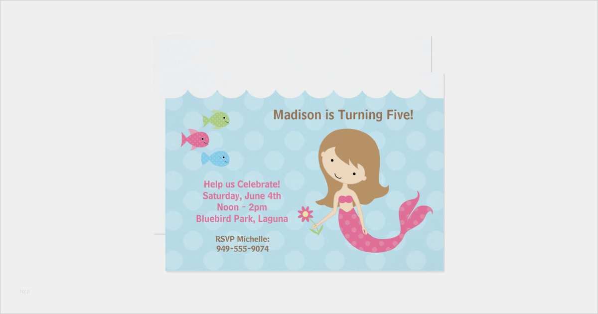 Meerjungfrau Einladung Vorlage Bewundernswert Meerjungfrau Geburtstags Party Einladung
