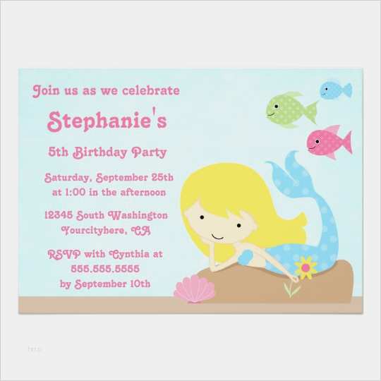 Meerjungfrau Einladung Vorlage Fabelhaft Niedliche Meerjungfrau Geburtstags Party Einladung