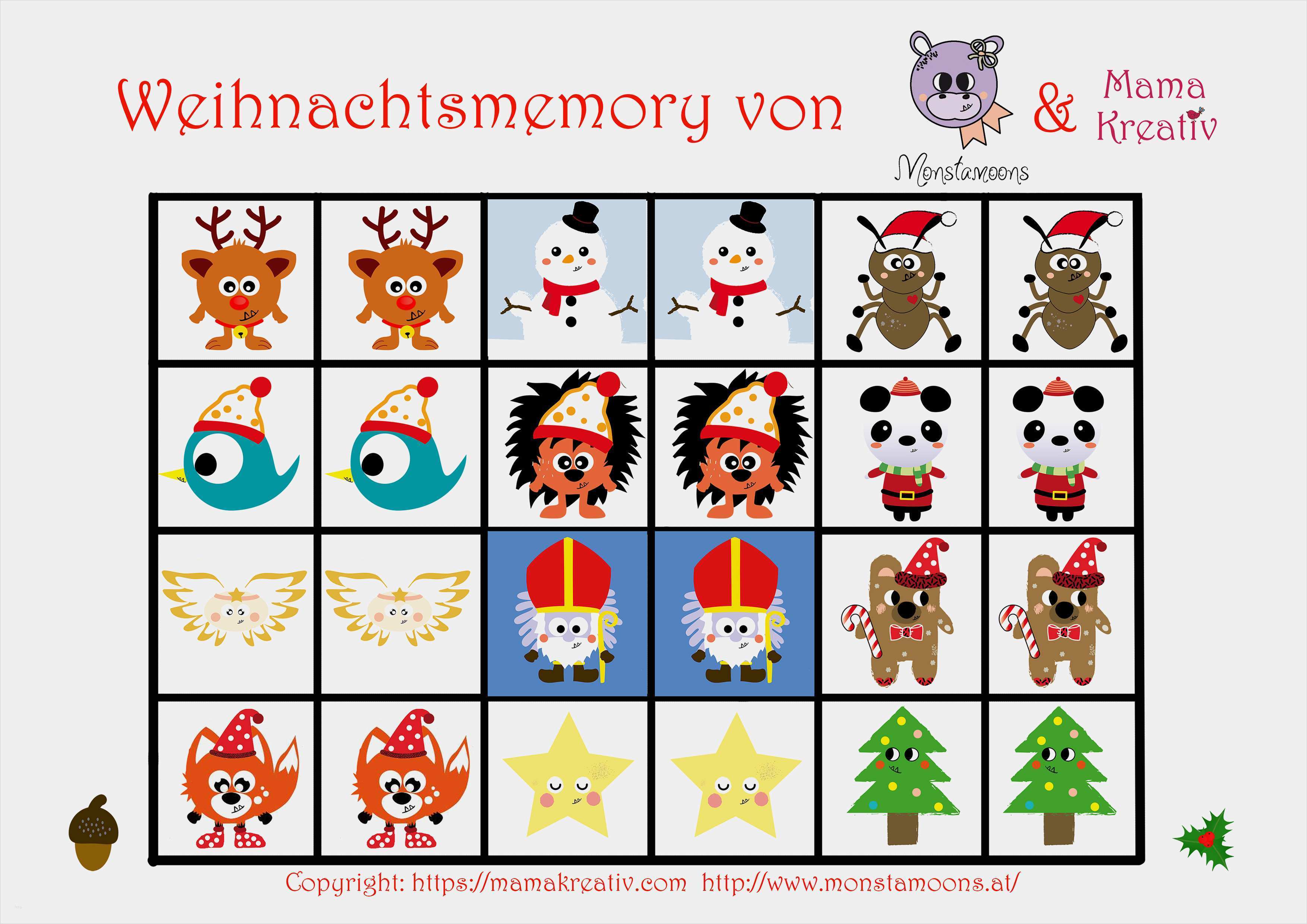 Memory Spiel Selber Machen Vorlage Schön Weihnachtsmemory ...