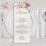 Menü Vorlage Hochzeit Bewundernswert Blumen Hochzeit Menü Vorlage Boho Hochzeitsmenü Menü