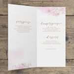 Menü Vorlage Hochzeit Einzigartig "cherry Blossom" Menü Klappkarte Marry Paper