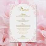 Menü Vorlage Hochzeit Gut Druckbare Hochzeit Menü Vorlage Kaitlyn Blush Rosa