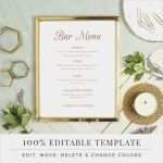 Menü Vorlage Hochzeit Neu Hochzeit Bar Menü Vorlage Editierbare Bar Menü Druckbare