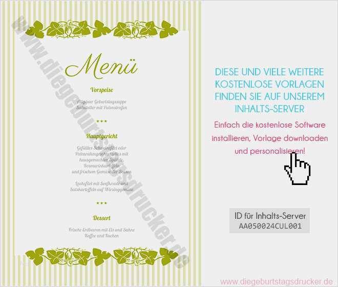 Menükarte Buffet Vorlage Elegant Vorlage Einer Menükarte Für Geburtstagszeitung