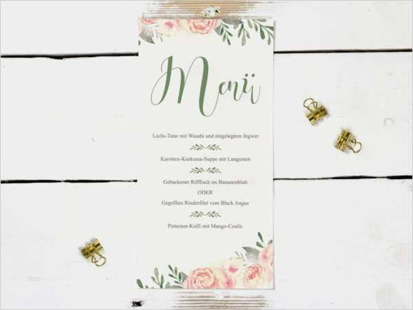 Menükarte Hochzeit Vorlage Word Süß Menükarten Für Hochzeit Vintage Roses Bonbon Villa