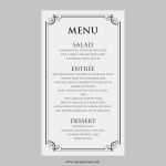 Menükarte Hochzeit Vorlage Word Wunderbar Hochzeit Menü Karte Vorlage Schwarze ornate Frame