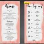 Menükarte Taufe Vorlage Erstaunlich Hochzeitskarten Menükarte & Ablaufplan Hochzeit Rosa
