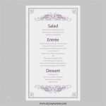 Menükarte Vorlage Download Genial Hochzeit Menü Karte Vorlage Vintage Filigree