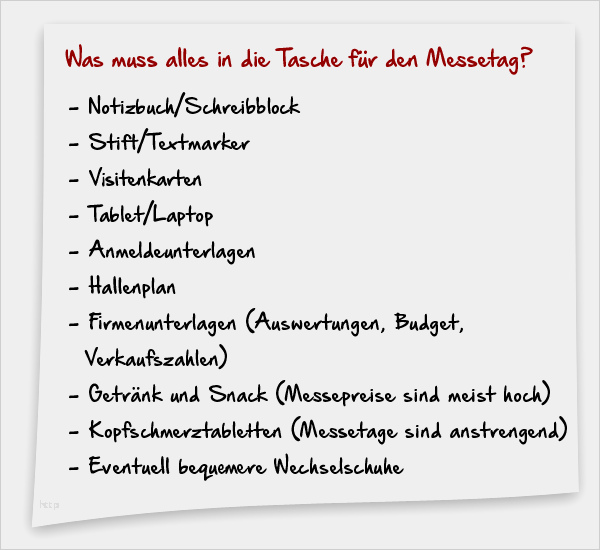 Messe Kontaktformular Vorlage Beste Packliste Für Den Messebesuch