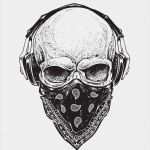 Mexikanische Tattoos Vorlagen Fabelhaft totenkopf Mit Kopfhörer — Stockvektor © Vecster