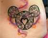 Mickey Mouse Tattoo Vorlage Bewundernswert Black Ink Mickey Mouse Head with Curls and Stars Tattoo On
