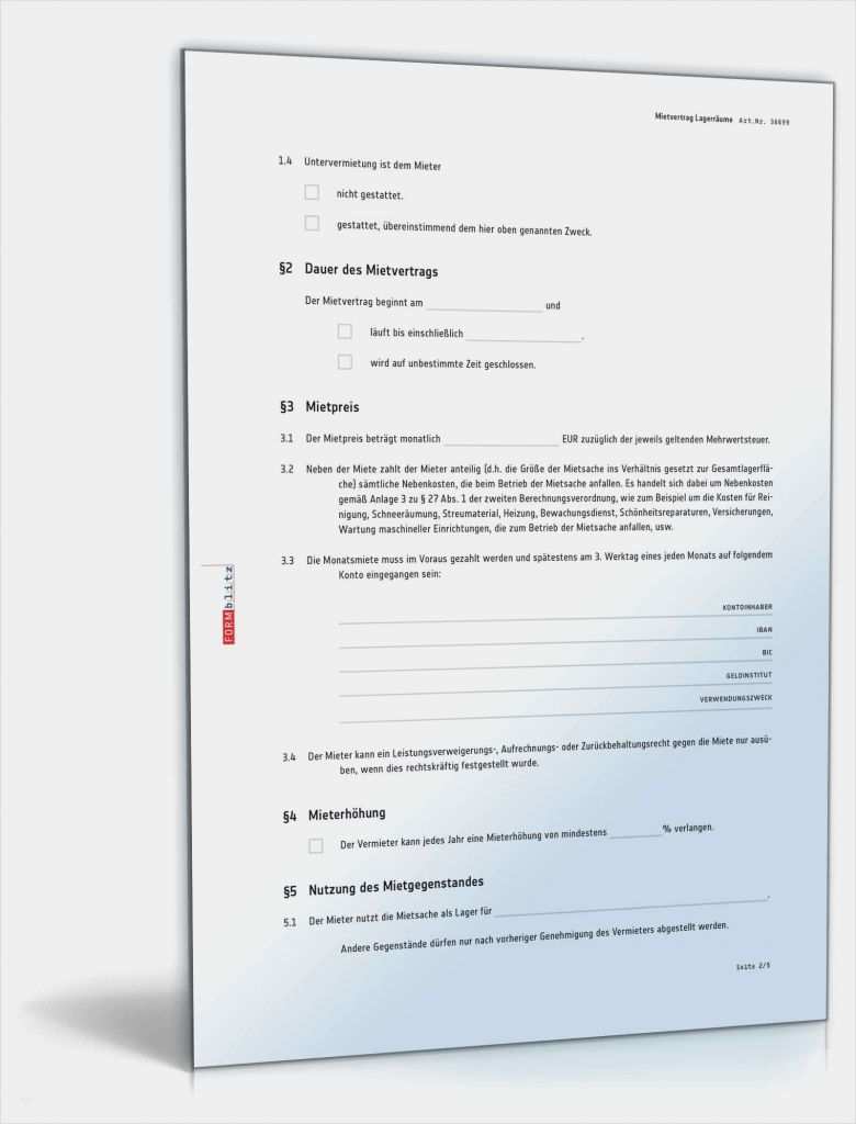 Mietvertrag Kündigungsschreiben Vorlage Schön Mietvertrag Lagerraum Rechtssicheres Muster Zum Download