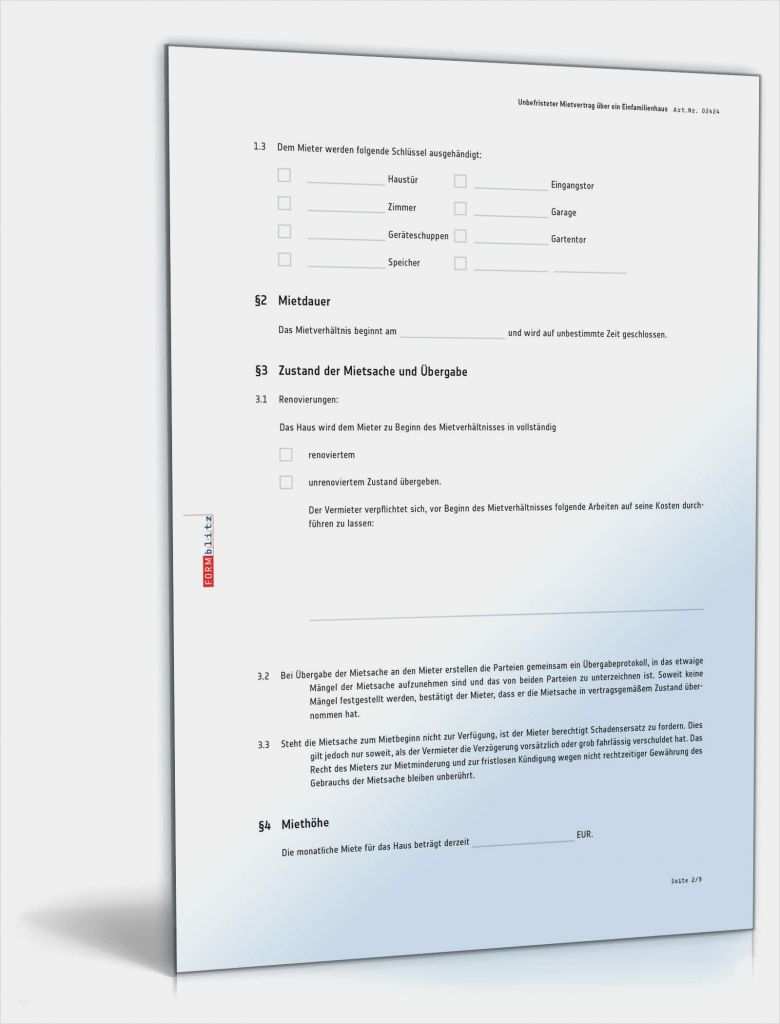 Mietvertrag Pdf Vorlage Luxus Mietvertrag Einfamilienhaus Muster Als Pdf & Doc En