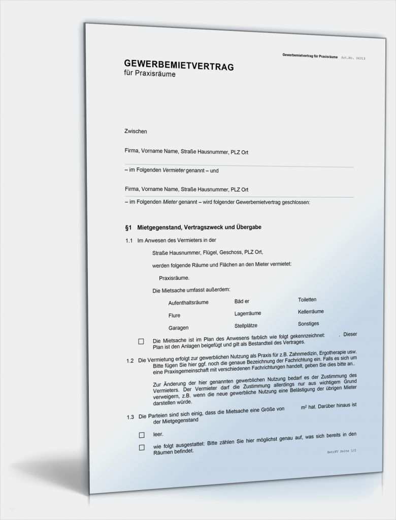 Mietvertrag Praxisräume Vorlage Schönste Gewerbemietvertrag Für Praxisräume • De Vertrag Download