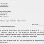 Mietvertrag Untervermietung Vorlage Best Of Musterschreiben Zum Herunterladen Abmahnung Unerlaubte