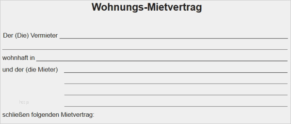 31 Erstaunlich Mietvertrag Wohnung Vorlage Vermieter Ideen ...