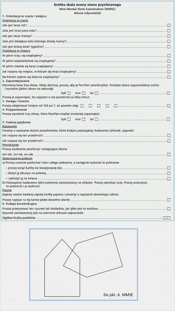Mini Mental Test Vorlage Neu Skala Mmse Mini Mental State Examination