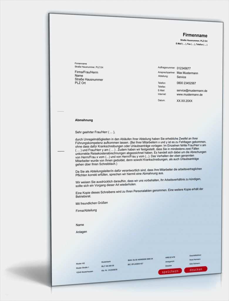 Mitarbeiter Abmahnung Vorlage Wunderbar Abmahnung Fehlende Führungseigenschaft