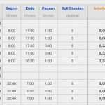 Mitarbeiter Stundenerfassung Vorlage Süß Numbers Vorlage Zeiterfassung Arbeitszeit 2018