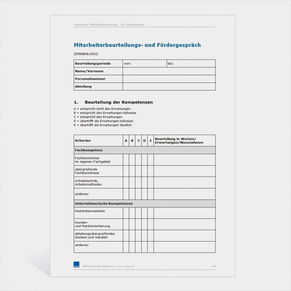 Mitarbeiterbeurteilung Vorlage Excel Kostenlos Luxus Vorlage Mitarbeiterbeurteilungs Und Fördergespräch