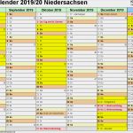 Monatskalender 2019 Vorlage Großartig Schulkalender 2019 2020 Niedersachsen Für Word