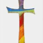 Motive Taufkerzen Vorlagen Schönste Kreuz 16cm Regenbogenfarben