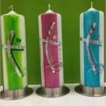 Motive Taufkerzen Vorlagen Süß Taufkerze Geschwungenes Kreuz Farbig Hinterlegt Von