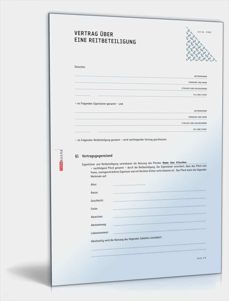 Musiker Vertrag Vorlage Erstaunlich Vertrag Reitbeteiligung