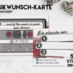 Musikwunschkarten Vorlage Gut Einladungskarten 50 Musik Wunsch Karten Für Hochzeit