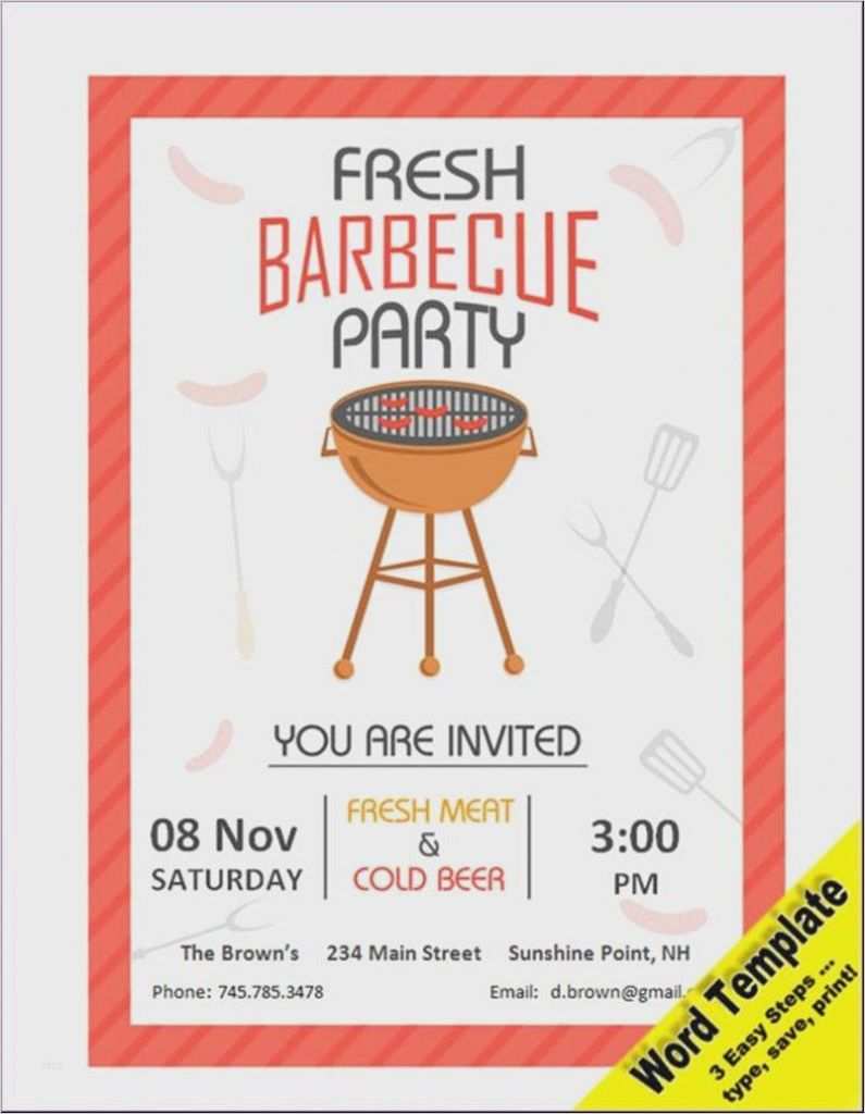 Muster Flyer Vorlagen Kostenlos Fabelhaft Einladung Faszinierend Einladung Grillparty Vorlage