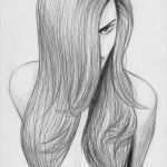 Muster Haare Rasieren Vorlagen Gut Bleistift Zeichnung Einer Schönen Frau Mit Langen Haaren