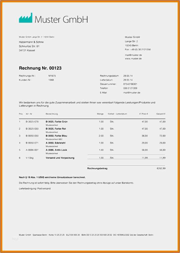 Musterrechnung Kleinunternehmer Word Vorlage Genial 20 Rechnungsbeispiel Kleinunternehmer Vorlagen123