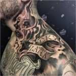 Nacken Tattoos Männer Vorlagen Cool Mann Oberkörper Und Hals Tätowiert Tattoo