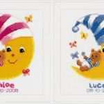 Namen Sticken Vorlagen Hübsch Stickbild "bär Auf Mond" 20 X 22 Cm Online Kaufen