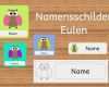 Namensschilder Vorlagen Ausdrucken Hübsch Frau Locke Namensschilder Eulen
