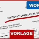 Nebenkostenabrechnung Vorlage Word Kostenlos Erstaunlich Muster Nebenkostenabrechnung Word